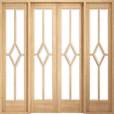 Reims Oak Pre-Finished 20 Glazed Clear Light Panels Interior Room Divider - 2031mm x 2478mm