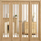 Lincoln Oak Unfinished 12 Glazed Clear Light Panels Interior Room Divider - 2031mm x 2478mm