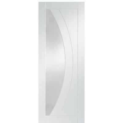 Salerno Internal White Primed Fire Door with Clear Glass