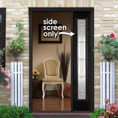 Elegant Black GRP Pre-Finished 1 Double Glazed Lead Light Panel Sidelight- 2032mm x 356mm