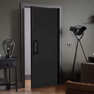 Tribeca Black Primed Panelled Interior Door - 1981mm x 686mm