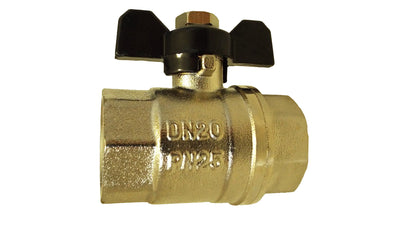 Brass Nickel-Plated Butterfly Valve 1/2" BSPF