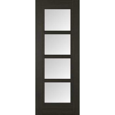 Smoked Oak Vancouver 4 Light Pre-Finished Internal Door - All Sizes