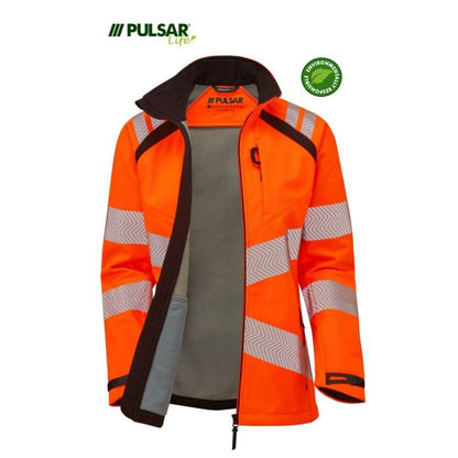PULSAR® LIFE LFE966 GRS Women's Waterproof Hi-Vis Softshell Jacket Orange