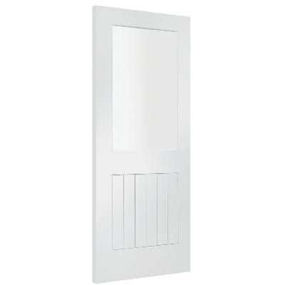Suffolk Internal White Primed Door with Clear Glass