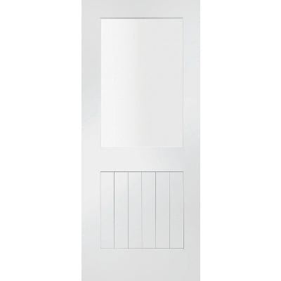Suffolk Internal White Primed Door with Clear Glass