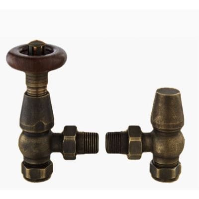 Angled Thermostatic Valve Lockshield Rounded - All Finishes