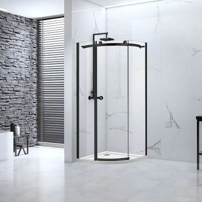 Sphere Black Framed Offset Quadrant w/ 1 Door