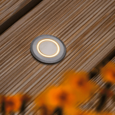 Outdoor 230V Gold LED Recessed Floor Light IP67 - Insect Friendly