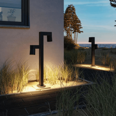 Outdoor 230V Kimu LED Bollard Light - Dual Light