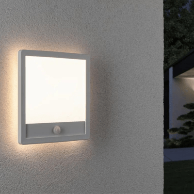 Outdoor 230V Lamina Backlight Motion Detector Seawater Resistant LED Exterior Panel - White