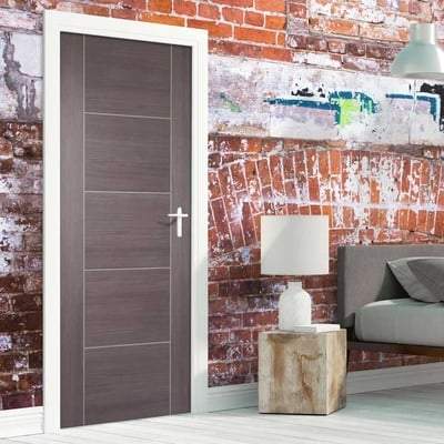 Vancouver Medium Grey Laminated 5 Panel Interior Door - 1981mm x 762mm