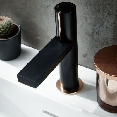 Velar Black Basin Mixer Tap with Click-Clack Waste