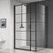 Velar+ Hinged Crittal Style Matt Black Shower Door w/ Pivot Opening
