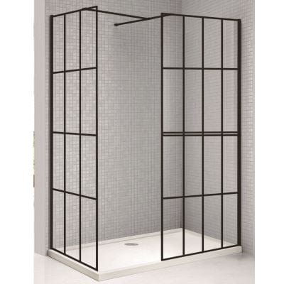 Velar+ Crittal Matt Black Framed Walk In Side Panel