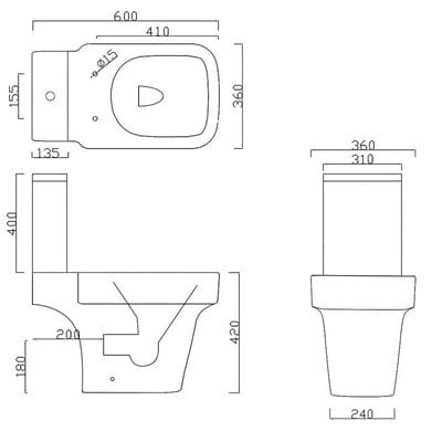 Medici Cistern for Closed Coupled Toilet