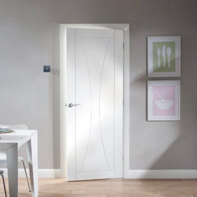 Verona Internal White Primed Door with Clear Glass