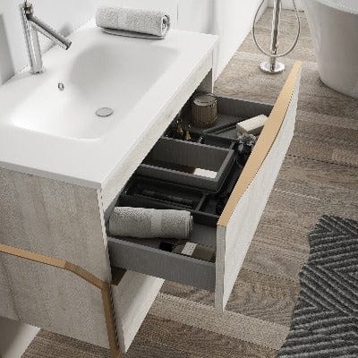 Vogue 2 Drawer Wall Hung Vanity Unit - All Sizes