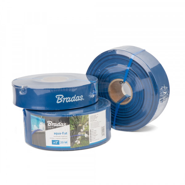 LayFlat 1" / 25mm x 50metres Water Discharge Aqua Hose Pipe Pump Irrigation with Free Secure Hose Clip