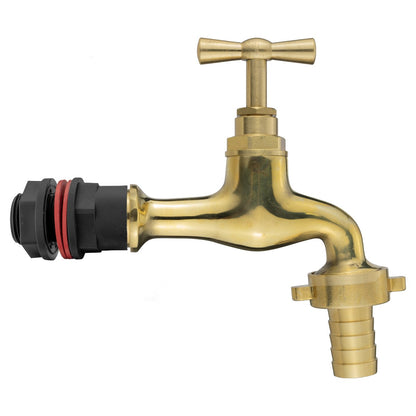 Water Butts Kit 1/2" With Polish Brass Tap 19mm Outlet and Drill Bit