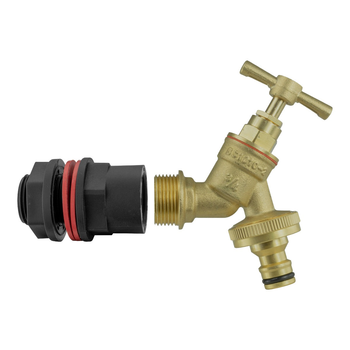 Water Butts Kit 3/4" with Brass Bib Tap & Snap On and Drill Bit