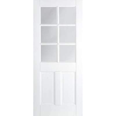 Canterbury White 6 Glazed Clear Light Panels Interior Door - 1981mm x 686m