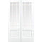 Downham White Primed 9 Glazed Clear Bevelled Light Panels Pair Interior Doors - 1981mm x 1372mm