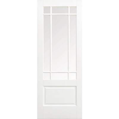 Downham White Primed 9 Glazed Clear Bevelled Light Panels Interior Door - 1981mm x 838mm