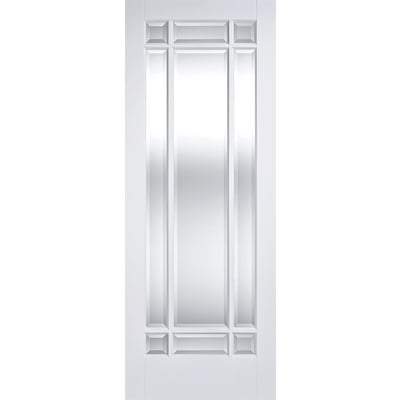 Manhattan White Primed 9 Panel Clear Bevelled Light Panels Interior Door - 1981mm x 838mm