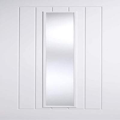 Mexicano White Primed 1 Glazed Clear White Panel Interior Door - 2040mm x 826mm