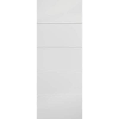 Moulded White Horizontal Four Line Primed Interior Fire Door FD30 - 1981mm x 762mm