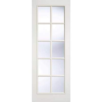 SA Moulded White Primed 10 Glazed Clear Light Panels Interior Door - All Sizes