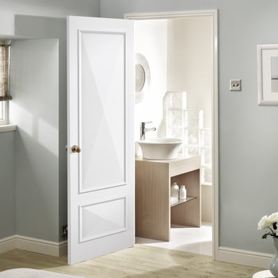 Knightsbridge White Primed 1 Glazed Clear Light Panel Interior Door - All Sizes