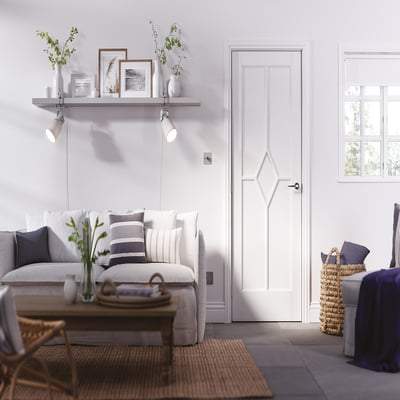 Reims White Primed Interior Door - All Sizes