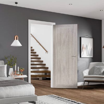 White Grey Salerno Internal Laminate Fire Door