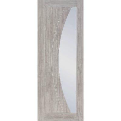 White Grey Salerno Internal Laminate Clear Glass Door