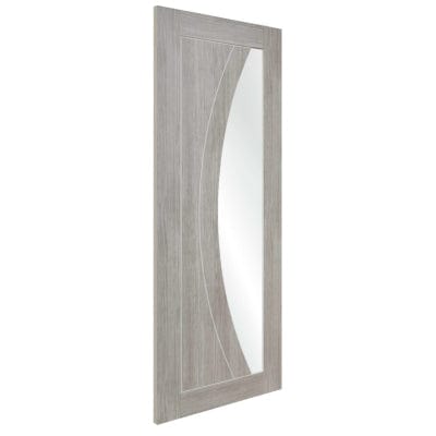 White Grey Salerno Internal Laminate Clear Glass Door