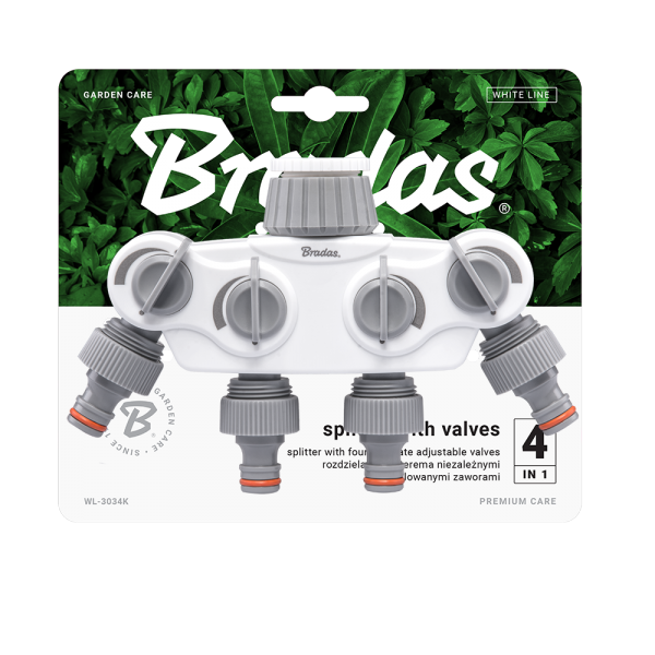 White Line 4-way Manifold with 1 "or 3/4" BSP Tap Connection